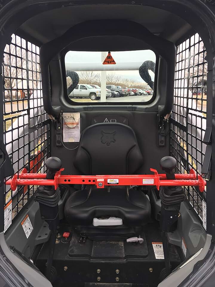 Equipment Lock SSL - Powder Coated Steel Skid Steer Lock - Drive Control Anti Theft Lock - Skid Steer Cab Accessories