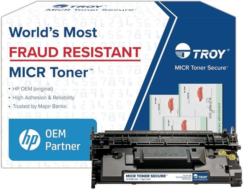 TROY M507/M528 MICR Toner Secure High Yield Cartridge, Check Printing, HP Part Number: CF289X, Yields 10000 Pages