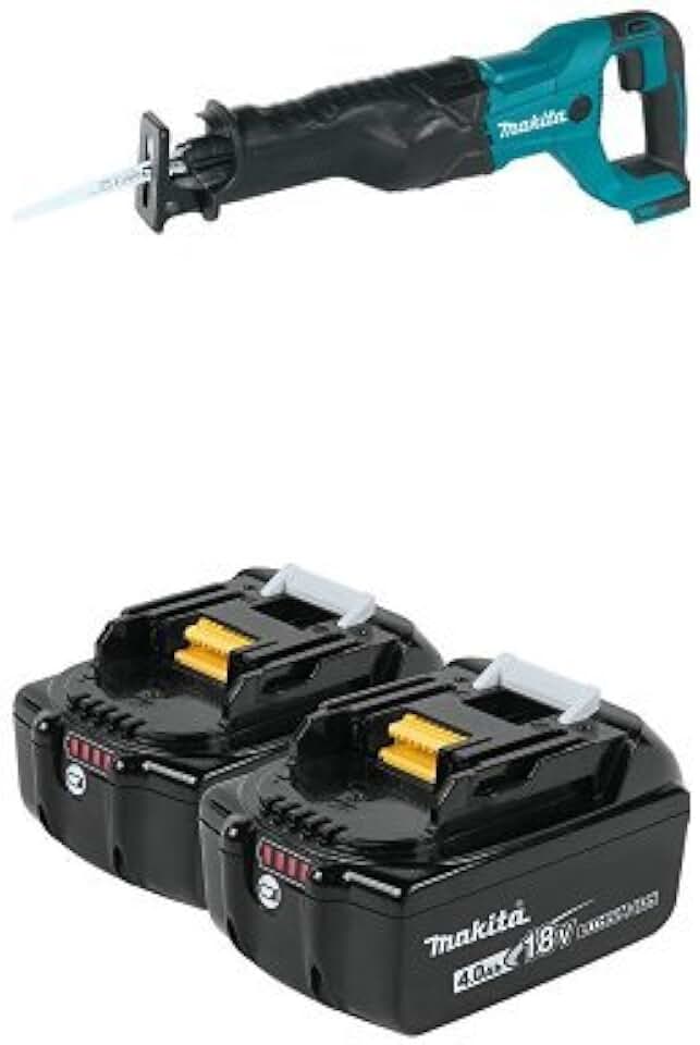 Makita XRJ04Z 18V LXT Lithium-Ion Cordless Reciprocating Saw with BL1840B-2 18V LXT Lithium-Ion 4.0Ah Battery Twin Pack