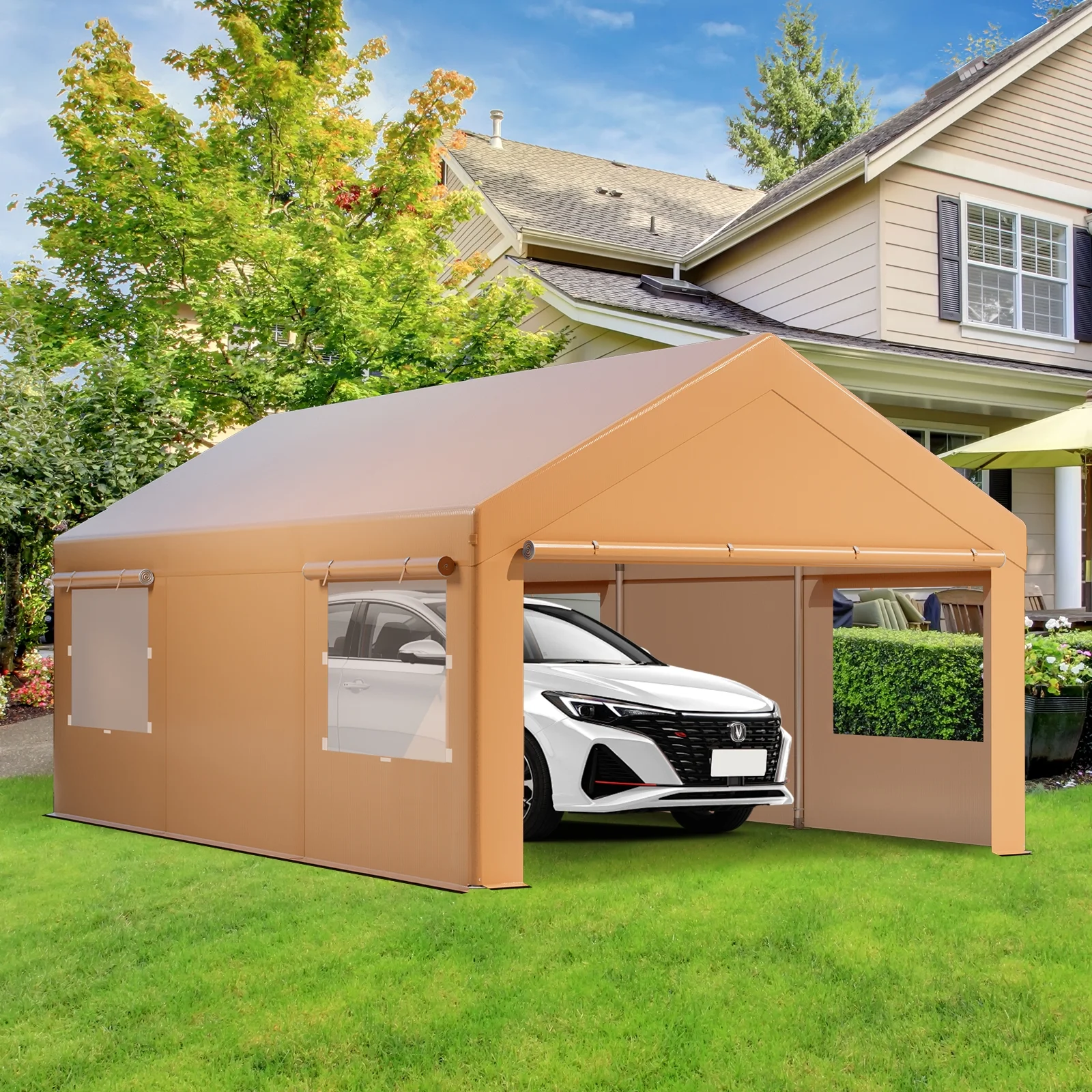 Heavy Duty Carport, Portable Garage, Car Canopy Garage Boat Shelter Party Tent for Car, Truck, Boat, Car