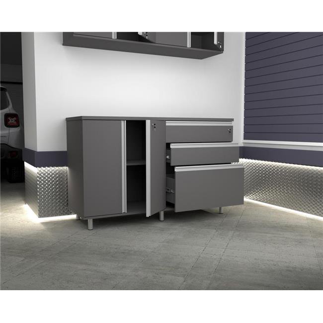 Inval America Ordnung Engineered Wood Garage Storage Cabinet in Gray