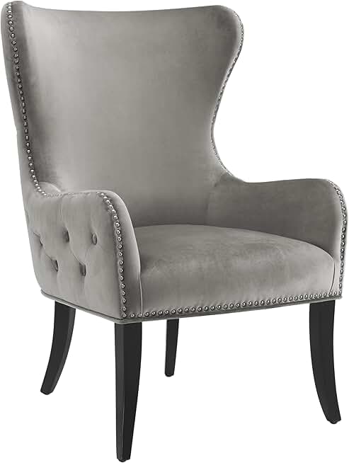 Linon Home Décor Mariah Dark Gray Round Back Chair, Grey