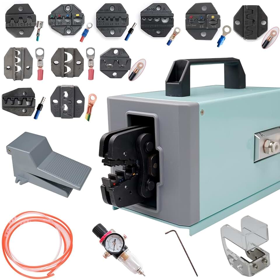 Pneumatic Air Power Terminal Crimping Machine 2.7T Pneumatic Wire Cable Terminal Crimper Tool