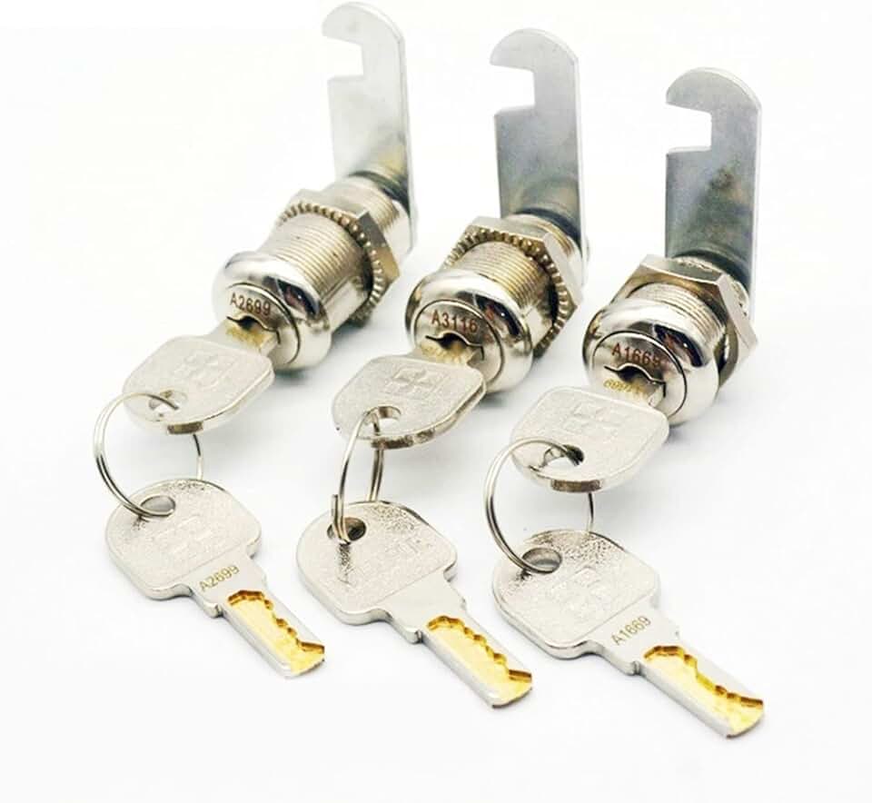 Computer Key Cam Lock with Manage Key for School Cabinet Hotel Mailbox Office Drawer Tool Box Rarelock MS486X 20Pcs(30mm Key 2)