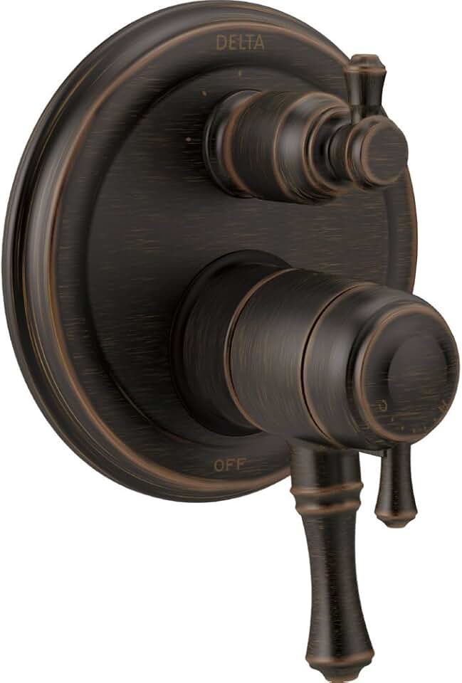 DELTA FAUCET T27897-RB, Venetian Bronze Cassidy Traditional Monitor 17 Series Valve Trim with 3-Setting Integrated Diverter