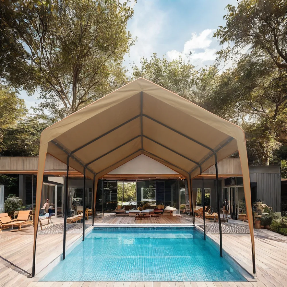 12x20ft Heavy Duty Outdoor Portable Garage with Ventilation, Canopy Carport for Cars - Durable, Breathable, and Easy to Set Up