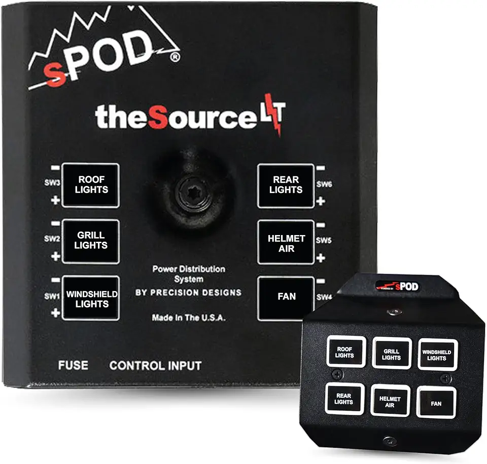 sPOD SourceLT Mini 6 Accessory Controller with Steering Wheel Mount Kit for Polaris RZR Pro R, Turbo R, or PRO XP UTV - USA 5-Year Warranty