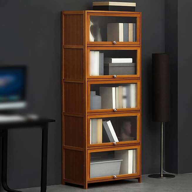 Display Cabinet Acrylic Display Case, Countertop Display Case Curio Cabinets for Living Room, Display Box Display Stand with Door, for Collectibles Action Figures ( Size : 5layer-80cm/32in )