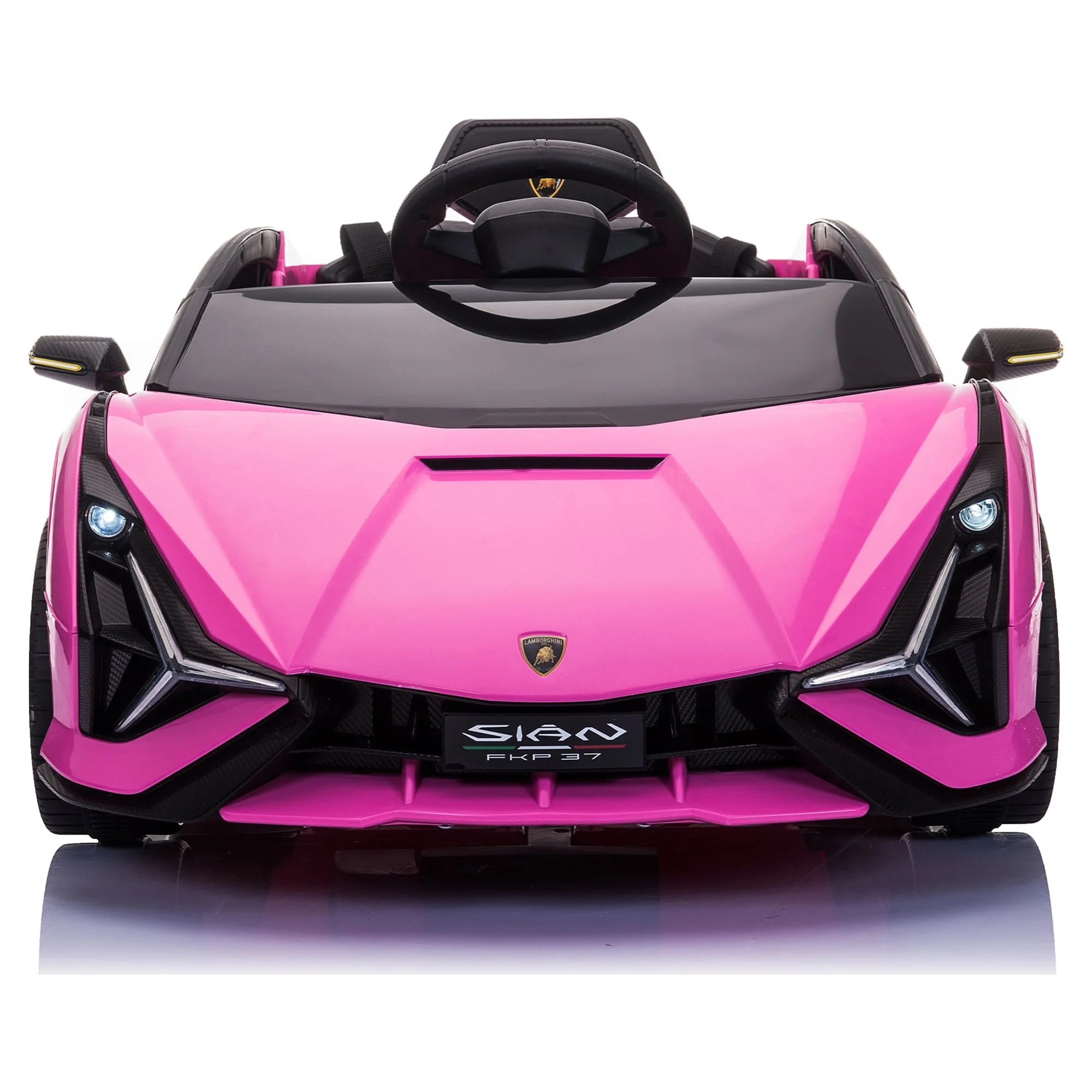 12V Ride On Cars with Remote Control, Lamborghini Electric Cars for Kids Girls Boys, Battery Powered Ride on Toys with LED Headlights, Horn, Electric Ride on Vehicle for Birthday Gifts, Pink, R9182