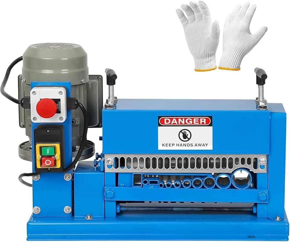 Wire Stripping Machine 0.06 inch -1.5 inch,370w Portable Powered Wire Stripper Machine, Automatic Wire Stripping Tool for Recycling Copper Wire, 11 Channels 10 Blades & 65ft/minute