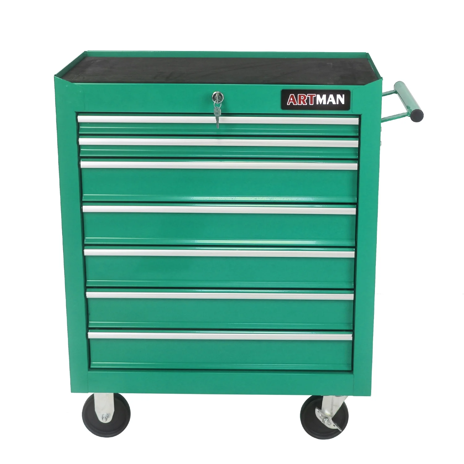 Imerelez Rolling Tool Chest with 7-Drawer Tool Box - Multi-functional Tool Cart Cabinet with Wheels for Garage, Warehouse, Workshop, Repair Shop, Green