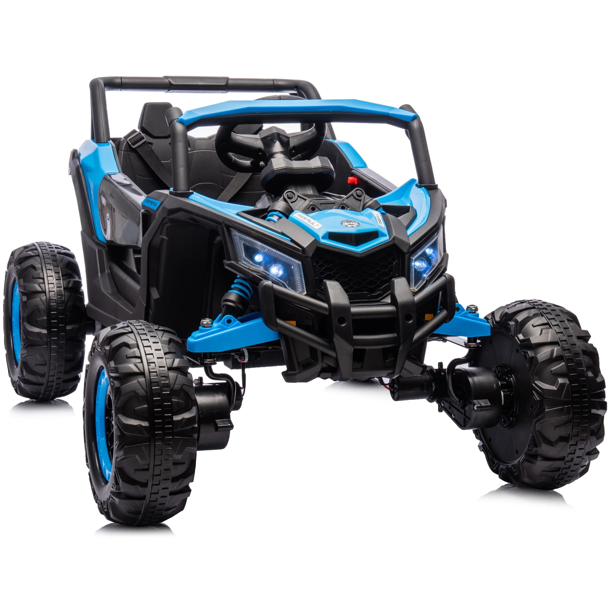 Outfunny 24V Kids Ride on Toy UTV, 4WD Electric Ride on Car for Kids with Remote Control, Bluetooth, 4x200W Motors, Blue