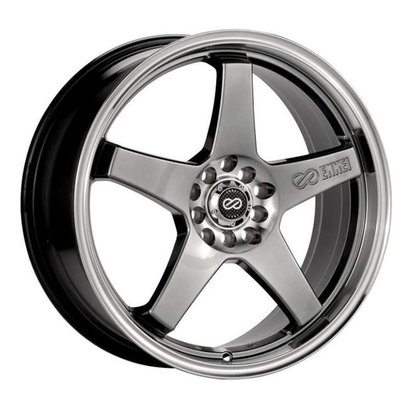 17 x 7 & 4 x 100-108 EV5 45 mm Offset Hyper Black & Machined Lip Wheel with 72.6 in. Bolt Diameter
