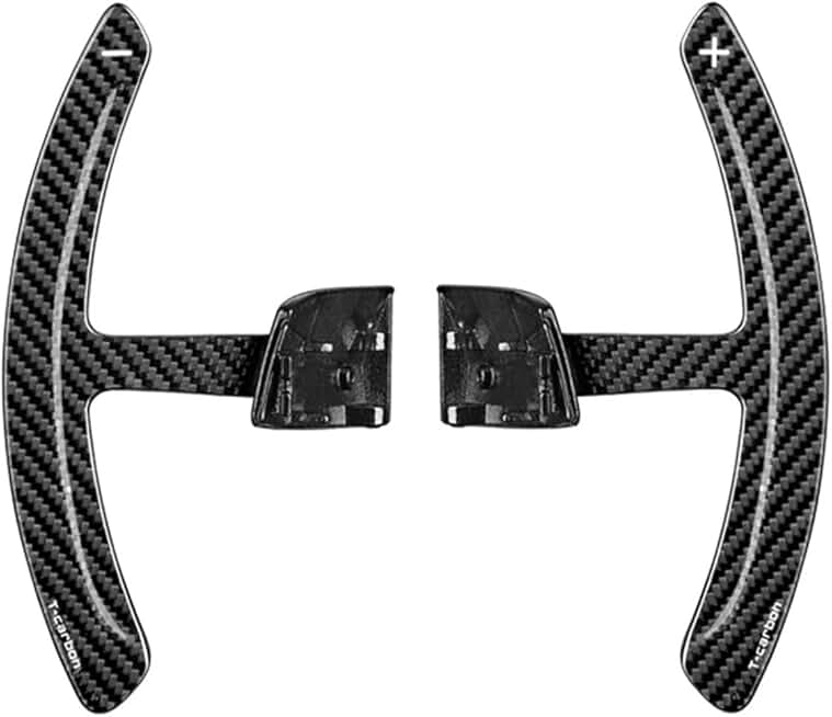 2Pcs Real Carbon Fiber Car Steering Wheel Shift Paddle Compatible with Paramela 2022 992 911 2021 Paddle Shifter Extension (Color : Black-b1)