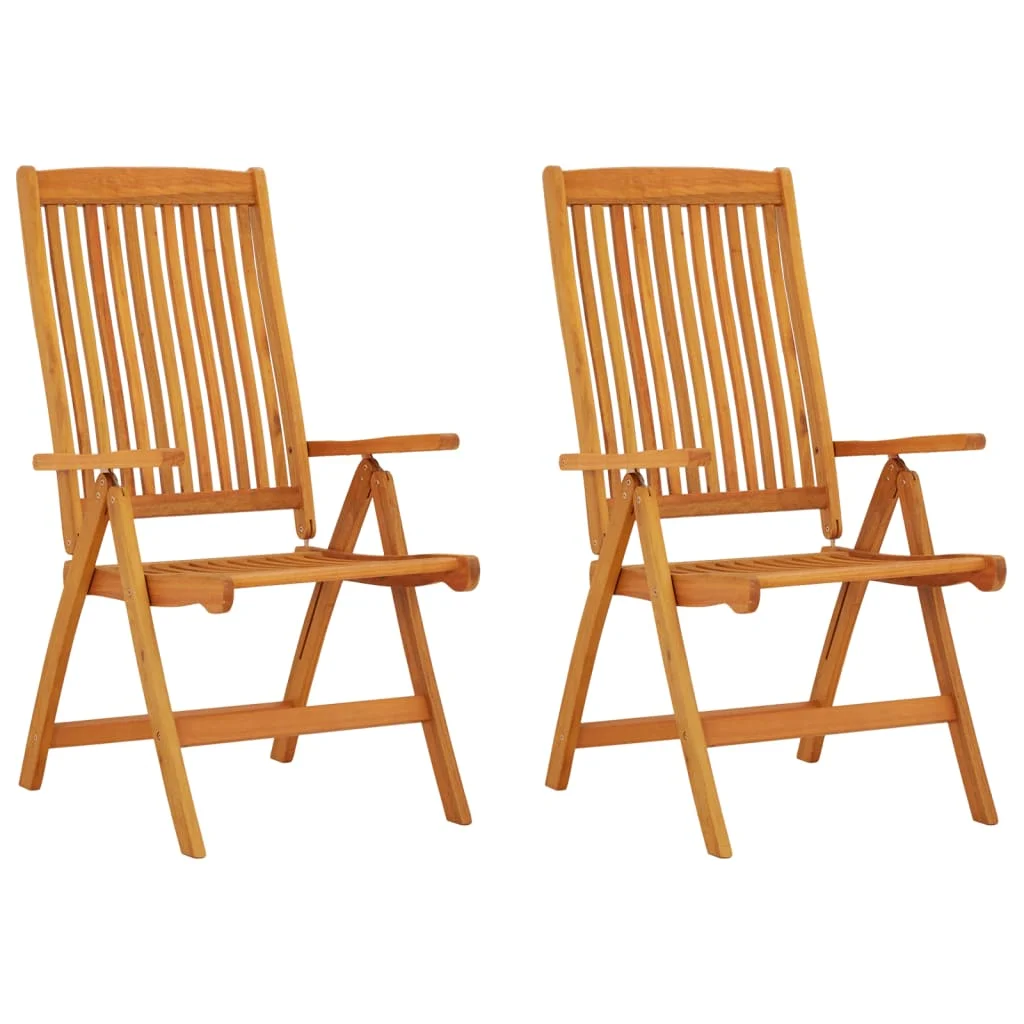 Outdoor Folding Chairs Set of 2 Solid Eucalyptus Wood - Lightweight, Durable, Portable(Rectangular Table Available)