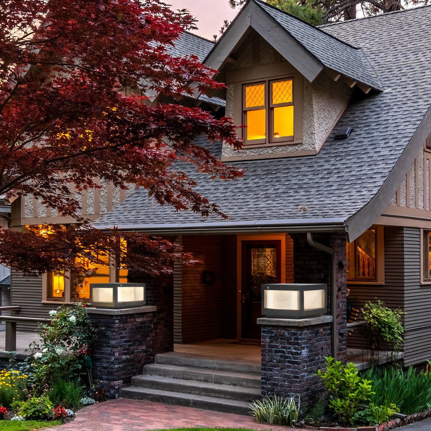 Pack of 2 Dimmable LED Solar Wall Lamps for Outdoor Lighting Solutions to Brighten Your Home at Night and Create a Cozy Ambiance in Your Garden or Patio