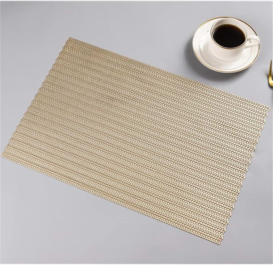 Rectangular Striped Table Mat Tablecloth Dining Table Decoration Bowl Plate Protector Pad(D)