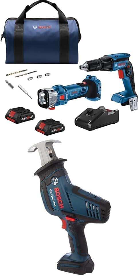 18V 2-Tool Brushless Combo Kit w/Screwgun (GTB18V-45N), Cutout Tool (GCU18V-30N) w/ (2) 4.0 Ah CORE Compact Batteries w/FREE Reciprocating Saw