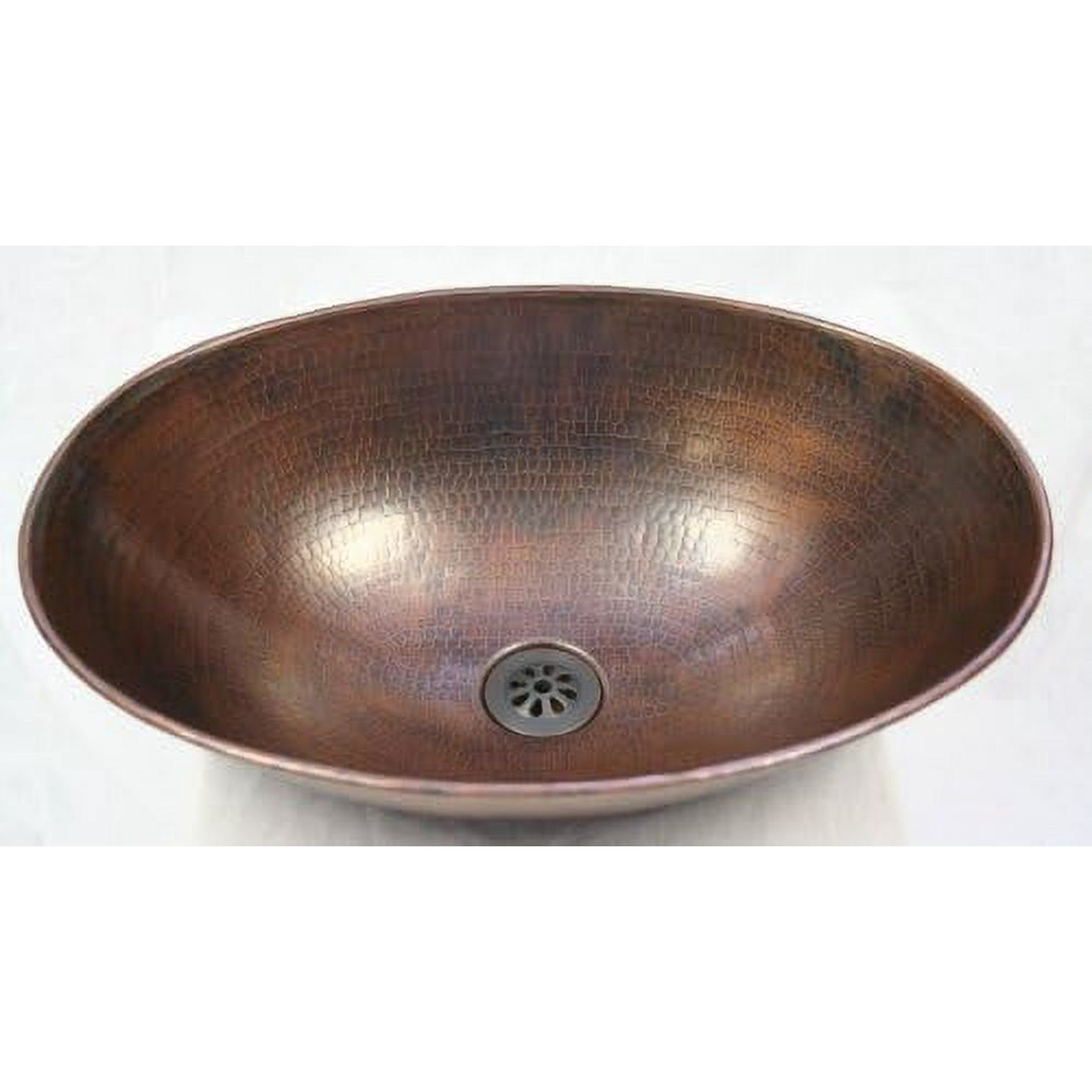 Oval Hand Hammered Vessel Copper Vanity Bathroom Sink