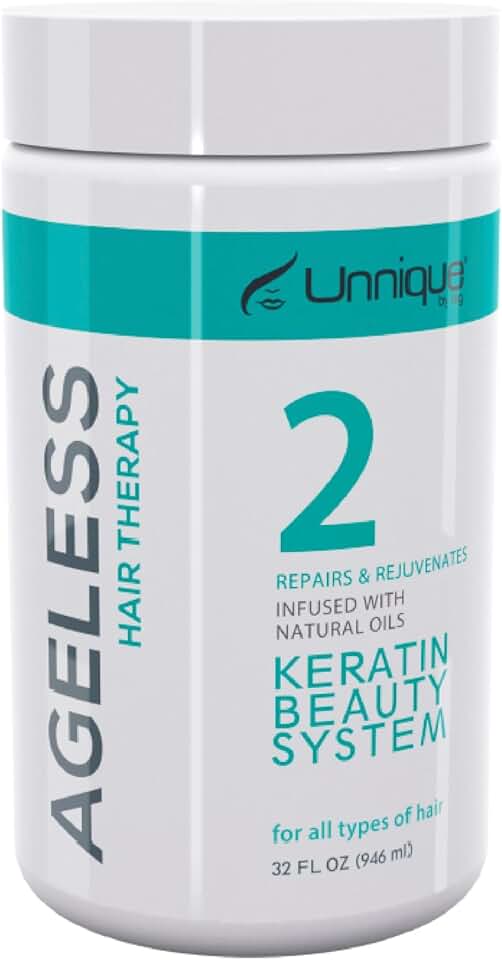 UNNIQUE Ageless Hair Therapy, Repairing & Rejuvenating Keratin Hair Treatment infused With Natural Oils for All Hair Type 32 Fl Oz