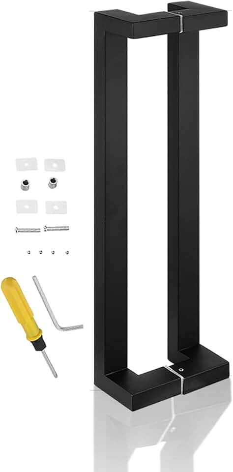 Barn Door Handle Matte Black,Sliding Door Handle Modern Long Door Handles Heavy Duty Gate Hardware,Interior Exterior Entrance Front Door Handle (Color :Black,Size :Length 150cm(59i