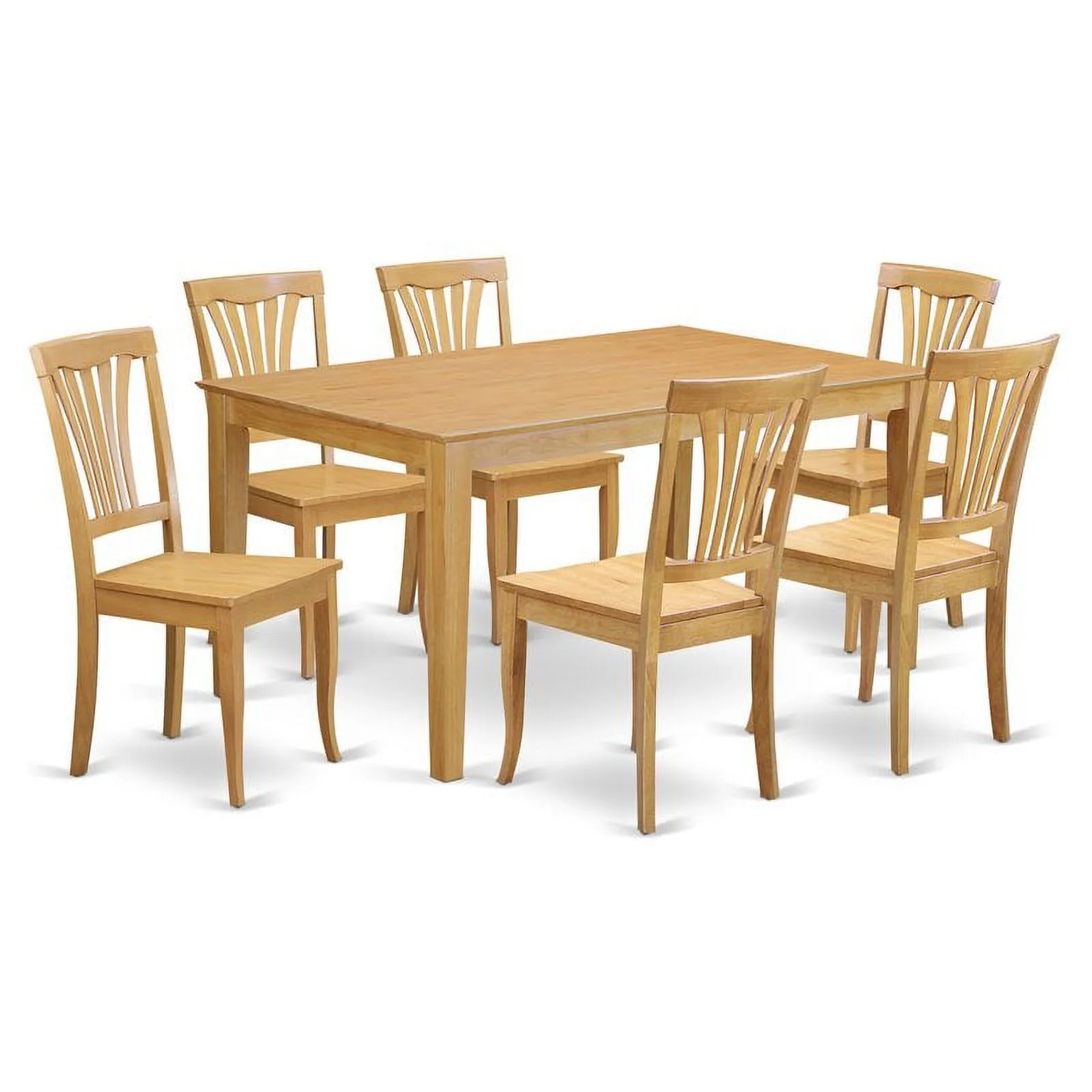 Pemberly Row 7-piece Traditional Wood Dining Room Set in Oak