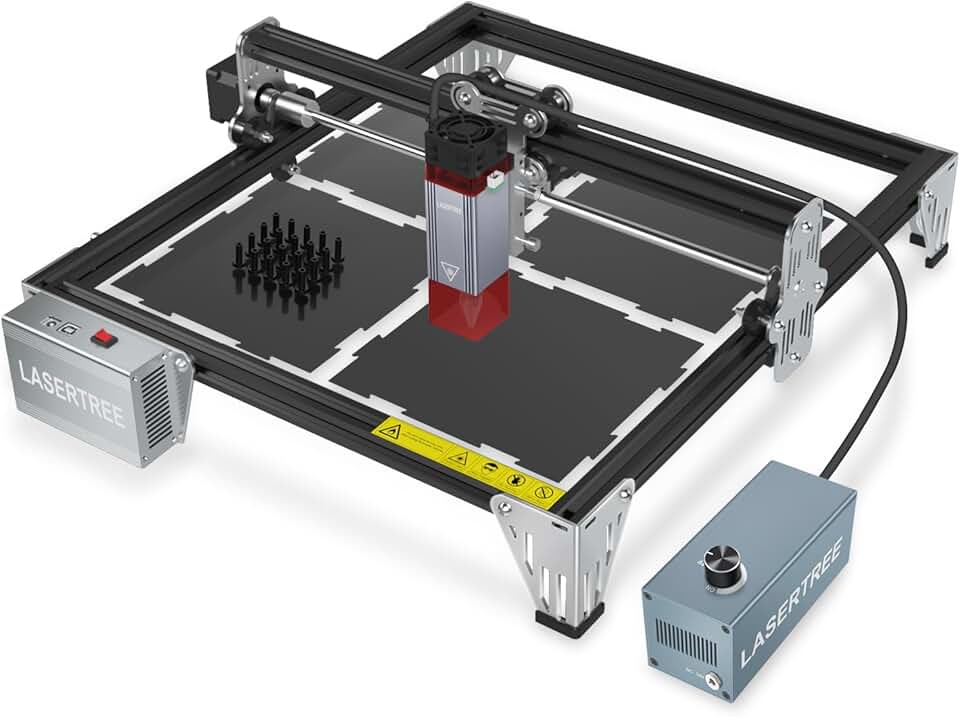 LASER TREE Laser Engraver Machine, 10W (10000mW) Output Laser Cutter, Laser Engraving Machine with Air Assist Pump, Eye Protection DIY Laser Engraver for Wood and Metal, Acrylic, Leather Ect, Class4