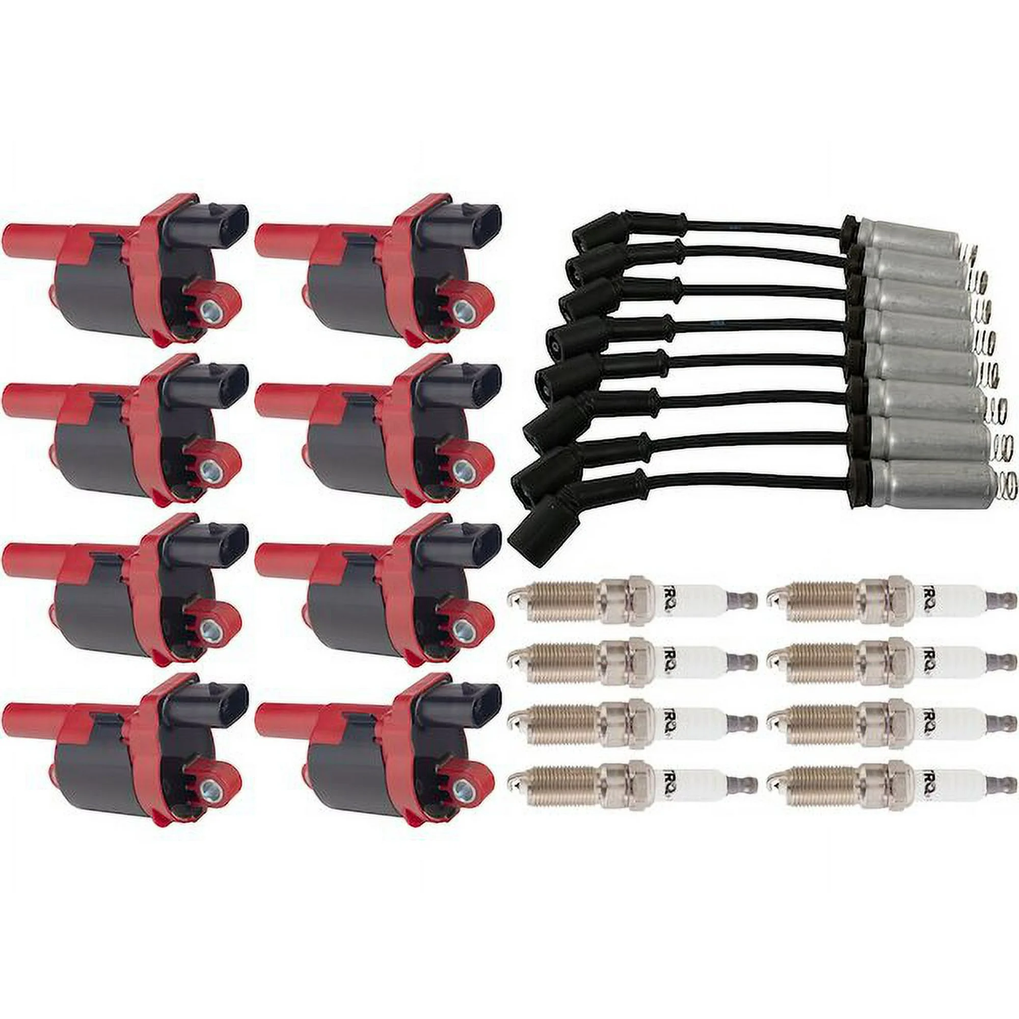 Ignition Coil Spark Plug and Wire Set 17 Piece - Compatible with 2015 - 2019 Chevy Suburban 2016 2017 2018