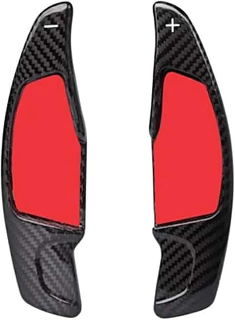 2Pcs Real Carbon Fiber Car Steering Wheel Shift Paddle Compatible with BMW 5 Series G30 525 530 X3 Paddle Shifter Extension(Black-b1)