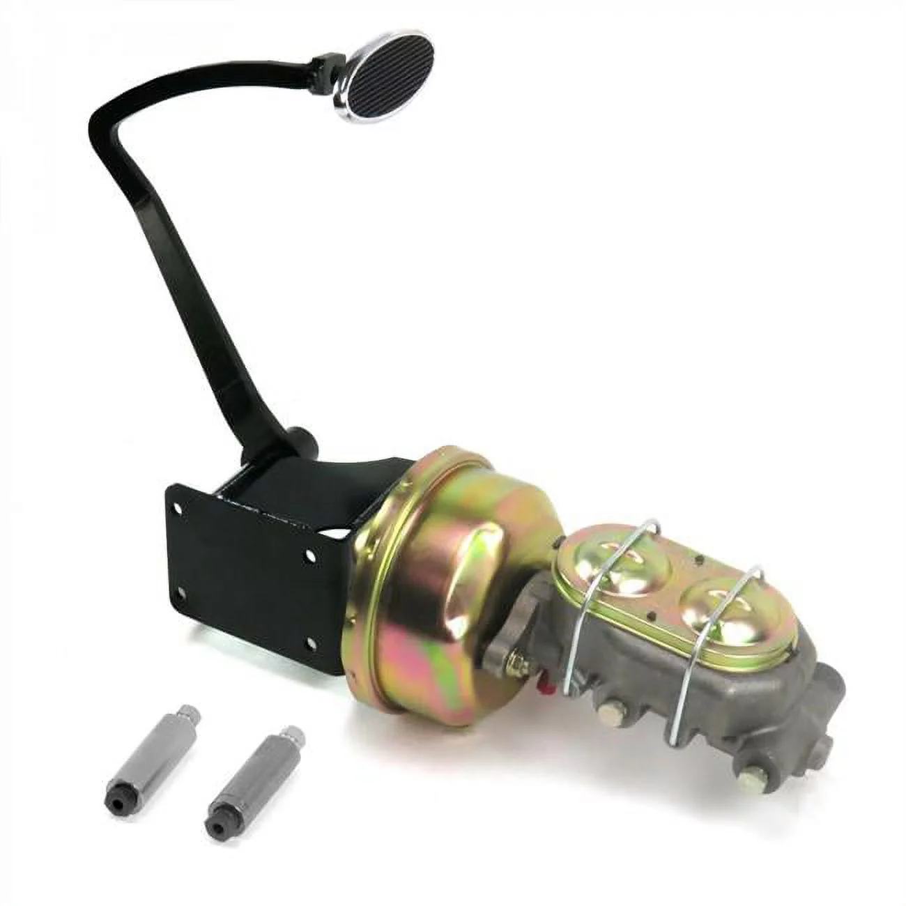 Helix Suspension Brakes & Steering 320917 7 in. Single Disc & Disc Brake Pedal Kit with Small Oval Chrome Pad for 1937-1939 Chevy