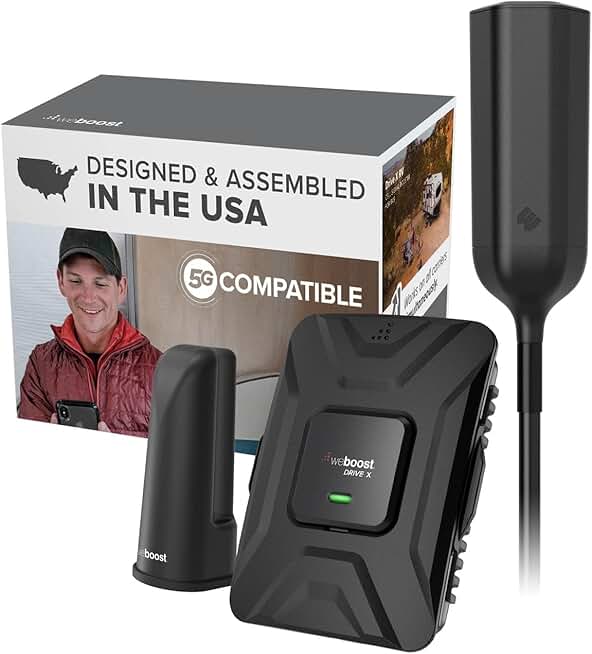 weBoost Drive X RV - Cell Phone Signal Booster kit | Boosts 5G & 4G LTE for All U.S. & Canadian Carriers - Verizon, AT&T, T-Mobile, more | Made in the U.S. | FCC Approved (model 471410)