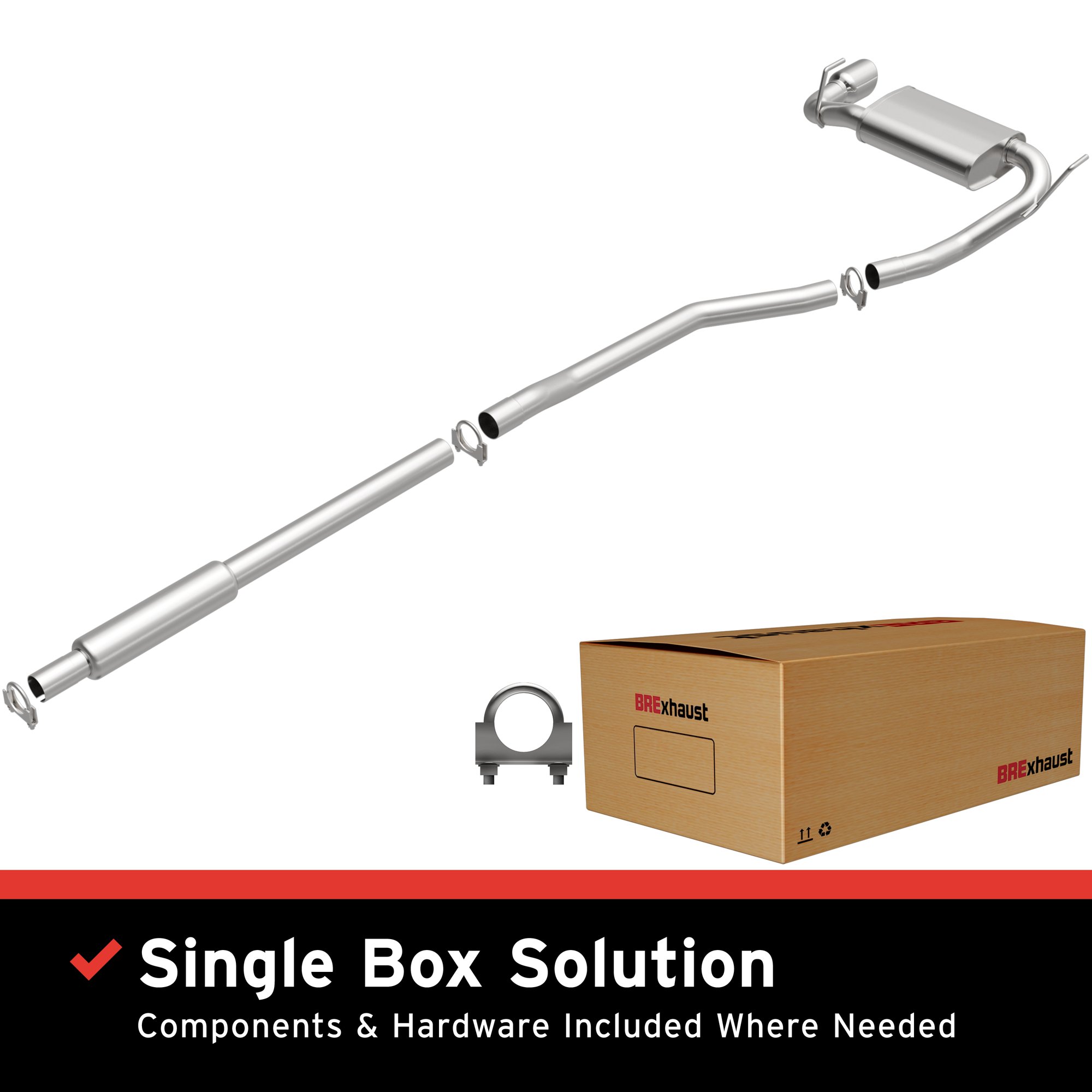 BRExhaust Direct-Fit Replacement Exhaust System 106-0809: For 2015-2018 Jeep Renegade 2.4L