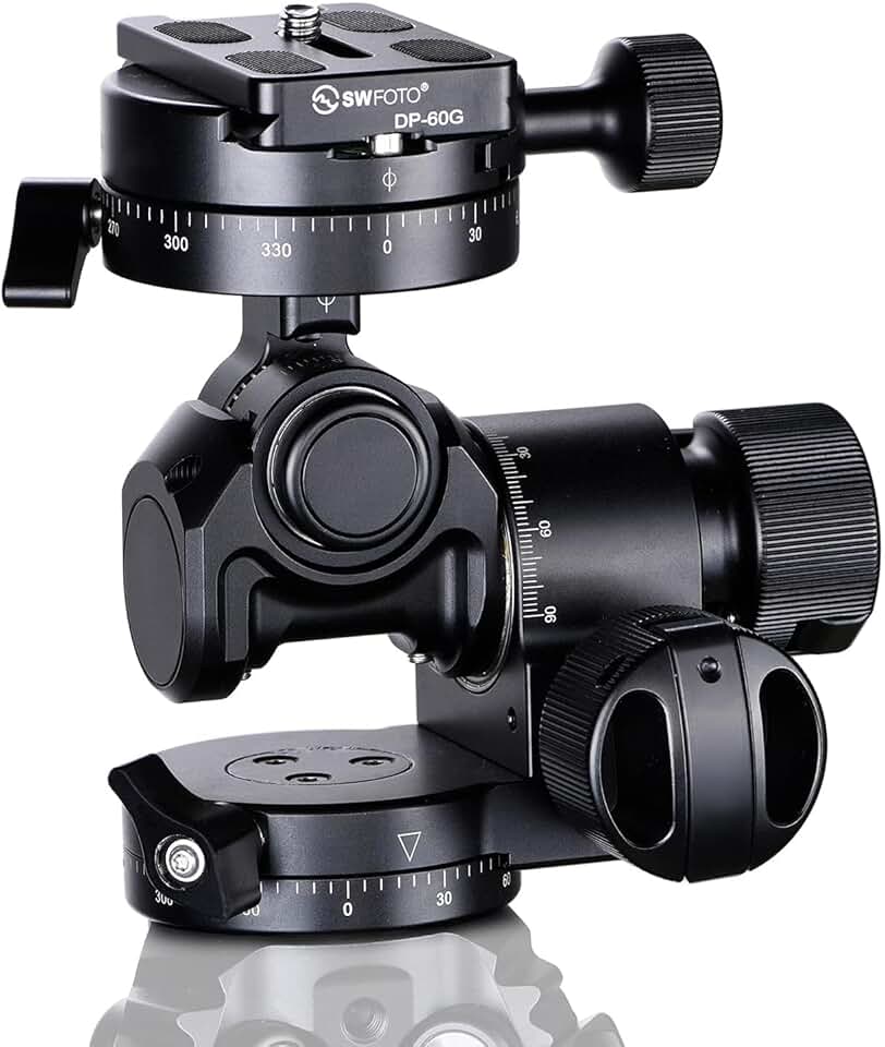 Precision 3-Way Geared Tripod Head with Quick Release Plate for DSLR Cameras gh-proii