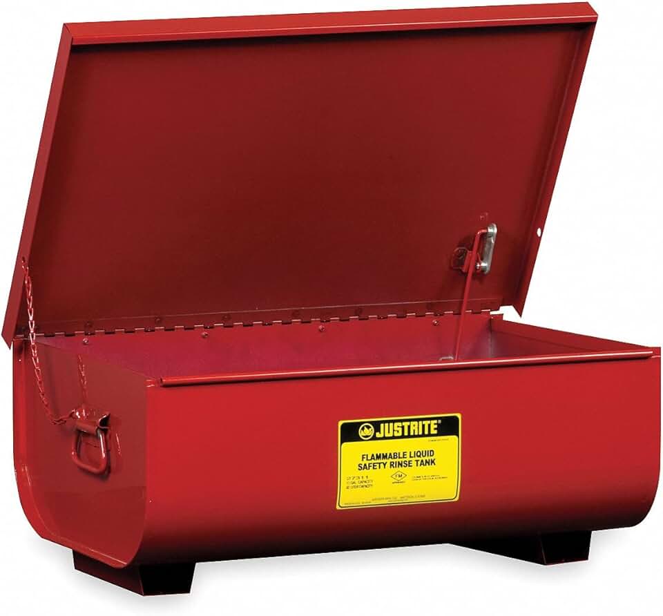 Justrite 27311 18-Gauge Coated Steel Bench Top Rinse Tank, 11 Gallon Capacity, 24