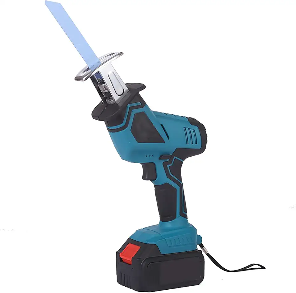 Cordless Reciprocating Saw - Portable Power Hand Saw, Quick Tool-Free Blade Change, With 1/2 Batteries And 2 Blade For Metal, Wood, Pvc Pipe Cutting