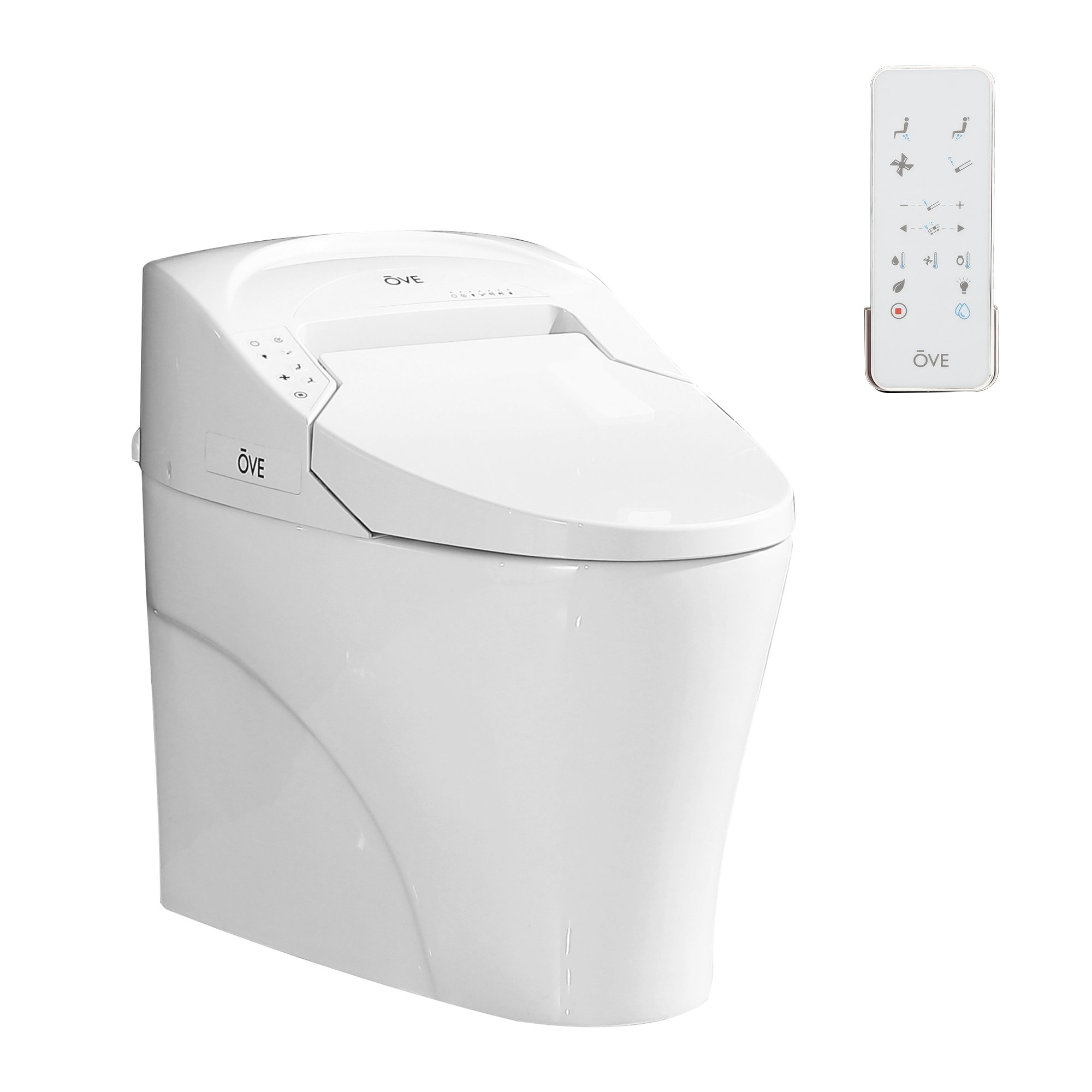Ove Decors Virtuoso Elongated Ceramic Bidet Toilet Built-in with Tank