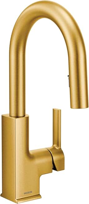 S62308BG STo One-Handle High Arc Pulldown Modern Bar Faucet with Power Clean, Brushed Gold