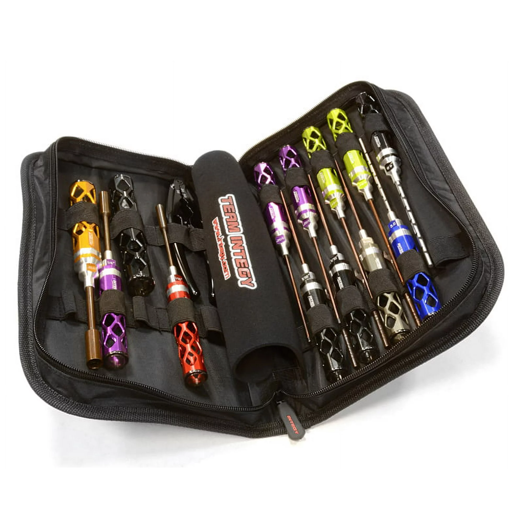 Integy RC Toy Model Hop-ups C26093 Standard Size 17pcs Competition Tool Set w/ Carrying Bag for 1/10 Off-Road