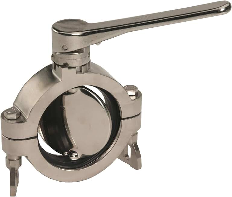 Dixon B5102S400-A Clamp Butterfly Valve, Standard Handle, 4