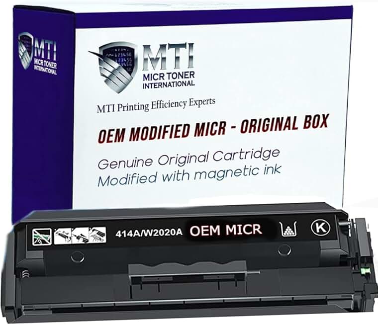 MTI Compatible 414A MICR OEM Modified Replacement for W2020A Toner | Color Enterprise M455dn MFP M480f Pro M454dw M454dn MFP M479fdw M479fdn Printer | Check Printing Magnetic Ink Cartridge