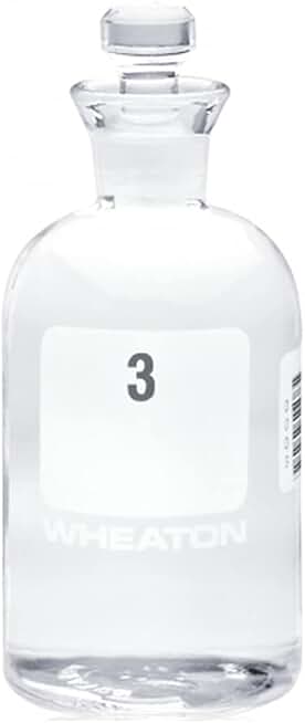 Wheaton 227497-03 BOD Bottle, 300mL, Robotic Stopper, Numbered 49-72, 69mm Diameter x 165mm Height (Case Of 24)