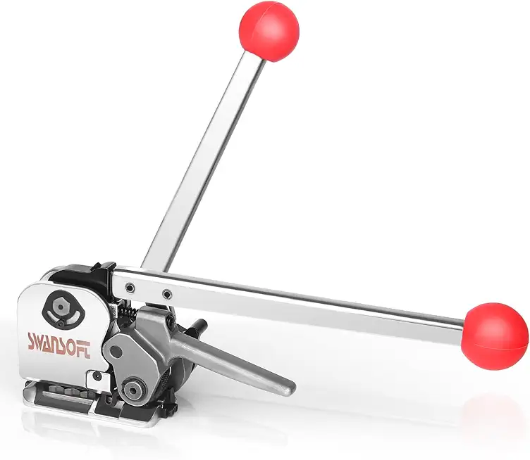 SWANSOFT Steel Banding Strapping Kit, Stainless Manual Packaging Banding Strapping Machine, Metal Steel Banding Tool Packing for Width 1/2