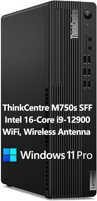 Lenovo ThinkCentre M750s SFF Small Form Factor Business Desktop Computer, Intel 16-Core i9-12900 CPU, 16GB DDR4 RAM, 512GB PCIe SSD, WiFi, Bluetooth, Wireless Antenna, Windows 11 Pro, Tichang