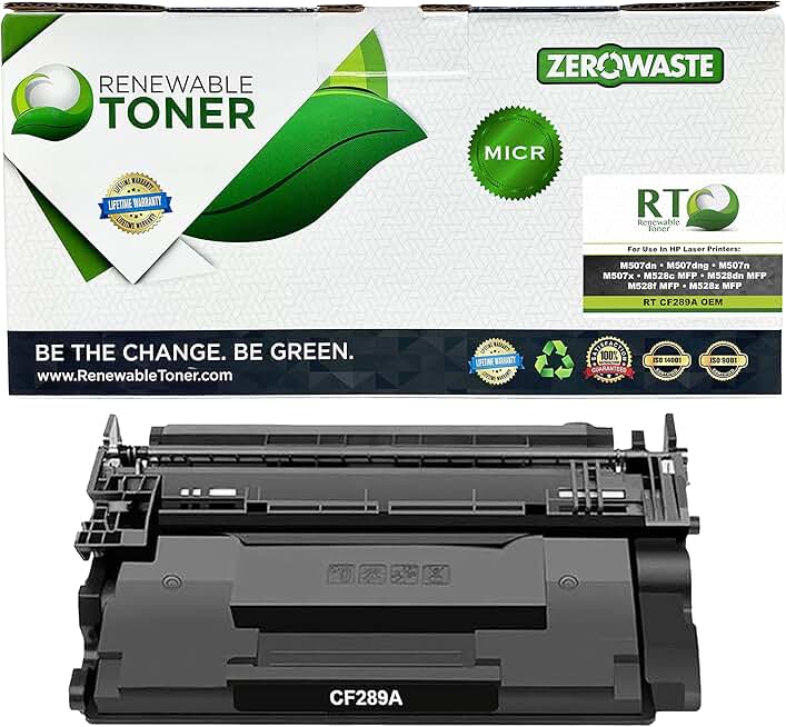Renewable Toner Modified OEM MICR Toner Cartridge Replacement for HP 89A CF289A Laser Printers M507 M528 MFP