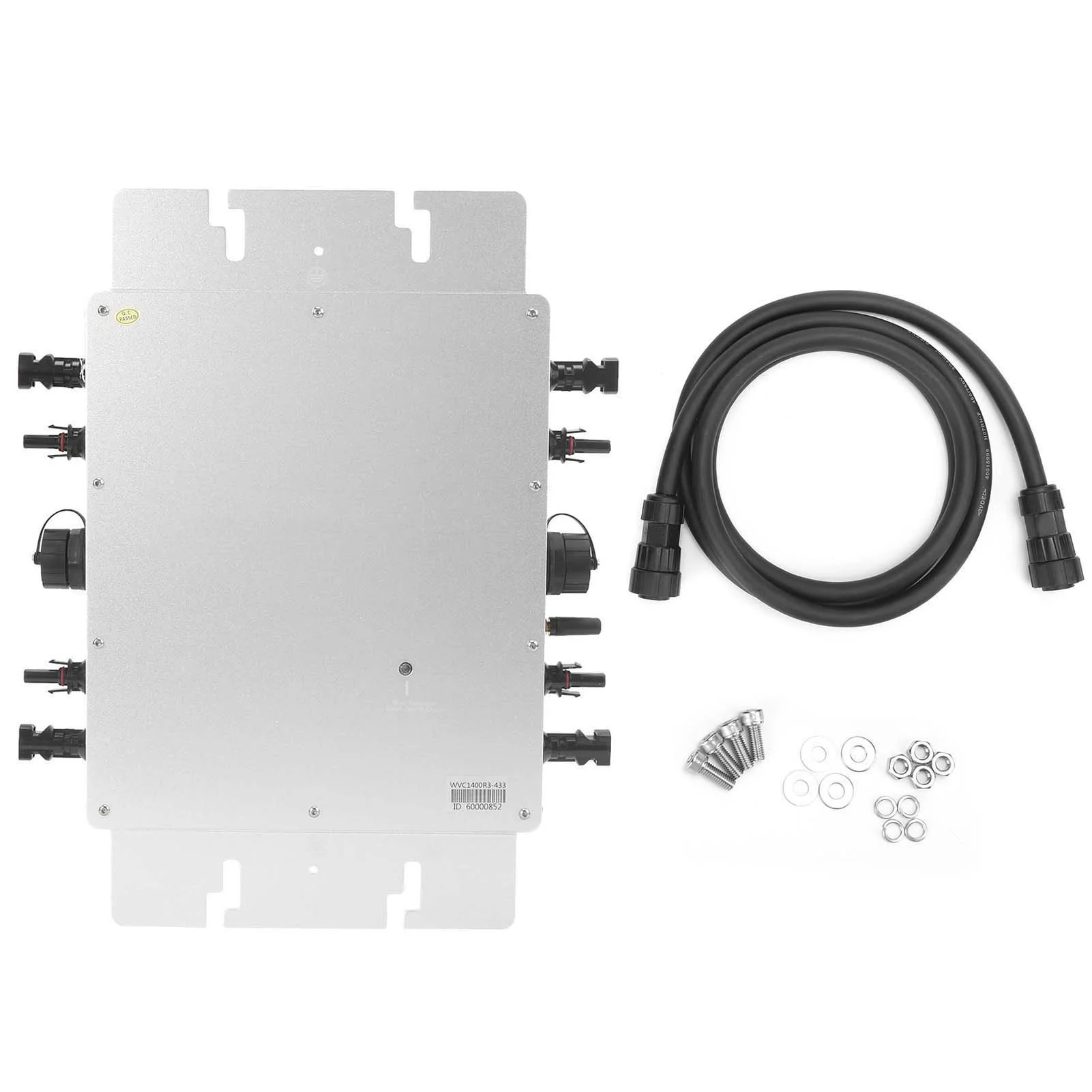 BuyWeek 1400W Solar Inverter, Solar Grid Tied Inverter WIFI Monitoring Solar Power Inverter 110/220V Output IP65 Waterproof