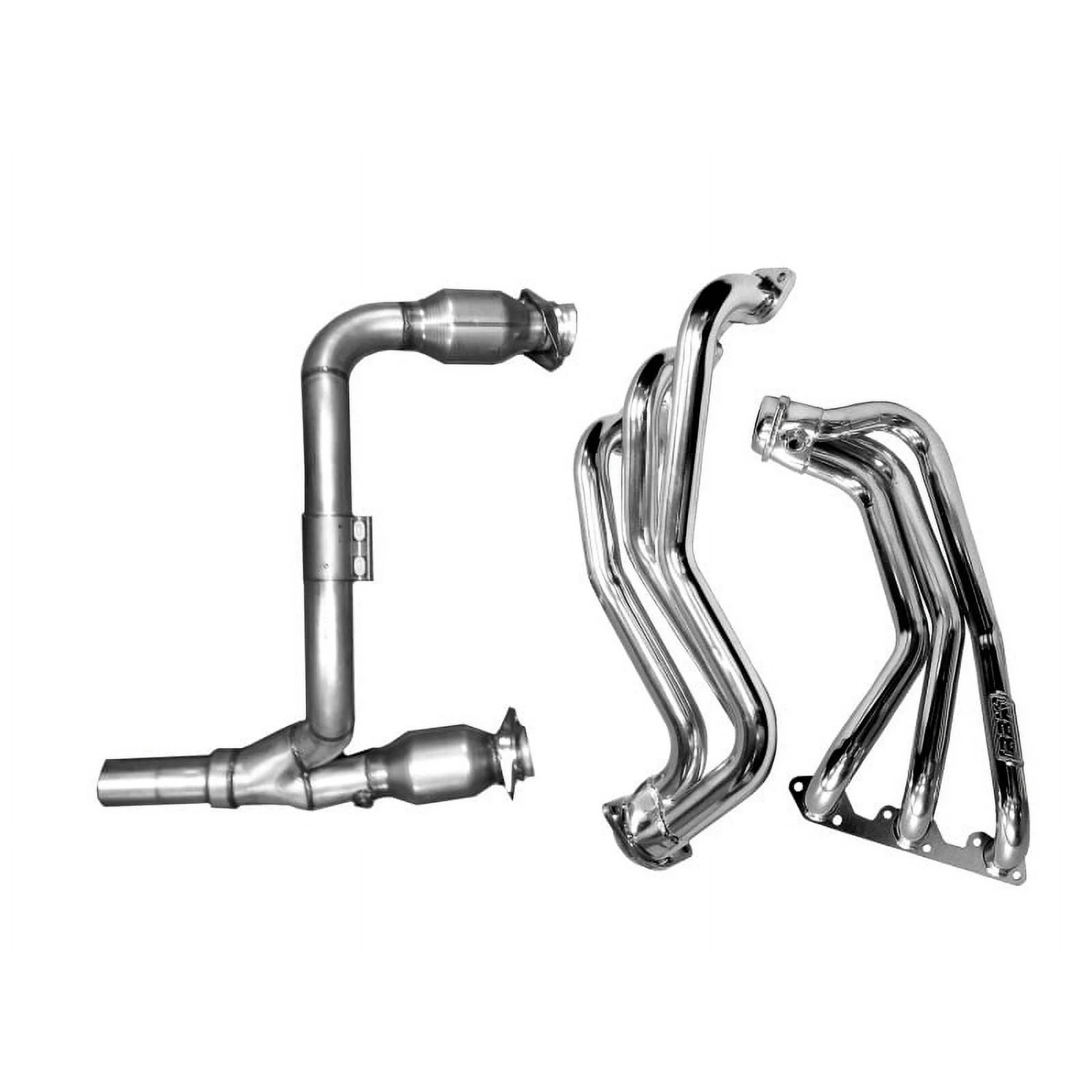 BBK 07-11 Jeep 3.8 V6 Long Tube Exhaust Headers And Y Pipe And Converters - 1-5/8 Silver Ceramic Fits select: 2008 ,2011 JEEP WRANGLER UNLIMITED