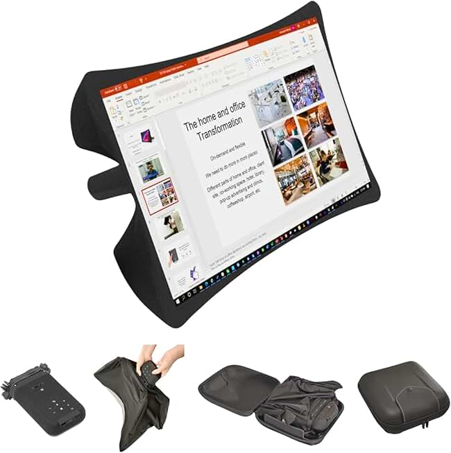 Splay Portable Foldable Monitor, Projector Short Throw – 25 Inch 1080P Full HD Screen, 4Hr Battery, Dual Speaker, Connects to Laptops and Phones – Work, Play, Travel Buddy