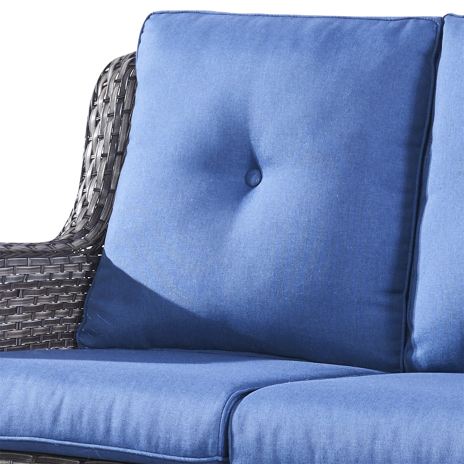 Outdoor Wicker Loveseat Sofa with Cushion Patio Rattan Sofa