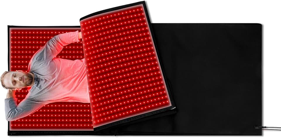 LOVTRAVEL New 2560pcs LED 660nm Red Light Therapy Mat Sleep Bag 850nm Near Infrared Light Therapy Devices Large Pads for Whole Full Body Pain Relief