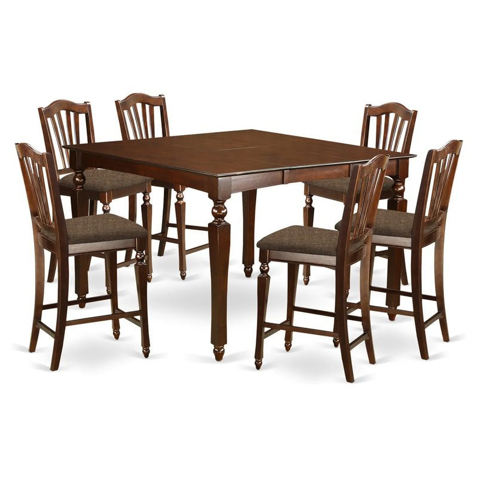 Pemberly Row 7-piece Traditional Wood Dining Set in Mahogany